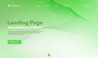 © Sergey - Landing Page. Abstract wave background website. Template for websites, or apps. Modern Green design. Abstract vector style