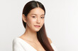 © kitthanes - Beautiful young asian woman with clean fresh skin on white background, Face care, Facial treatment, Cosmetology, beauty and spa, Asian women portrait.