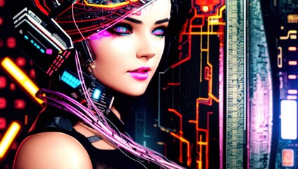 Wall Mural - cyber woman