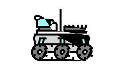 Sticker - autonomous robot color icon animation