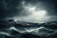 Ship In The Stormy Sea