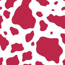 Vector Seamless Pattern In Color Of The Year 2023 Viva Magenta With Cow Animal Skin