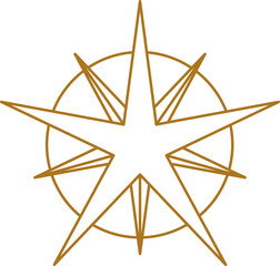 Wall Mural - Gold line star vector