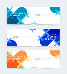 Geometric banner design with Vector presentation template.