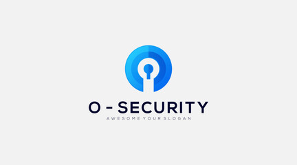 Unique Letter O security Logo design illustration
