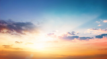 Wall Mural - sunset sky as background and clouds.