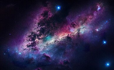 Wall Mural - beautiful galaxy formation in outer space. digitally generated image