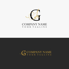 The initials of the G and S cursive logo are luxurious and simple.