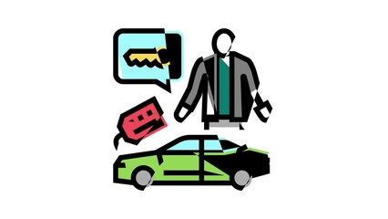 Wall Mural - car detailing specialist color icon animation