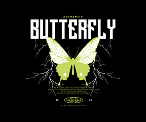 Futuristic Butterfly Illustration  t shirt design, vector graphic, typographic poster or tshirts street wear and Urban style