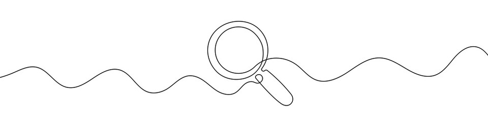 Wall Mural - loupe in continuous line drawing style. line art of magnifying glass. vector illustration. abstract 