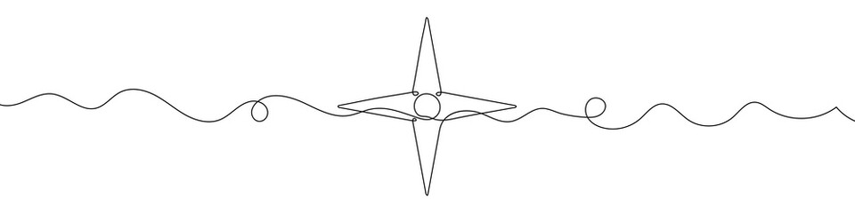 Wall Mural - compass symbol in continuous line drawing style. line art of compass icon. vector illustration. abst