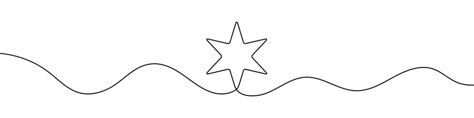Wall Mural - star in continuous line drawing style. line art star icon. vector illustration. abstract background