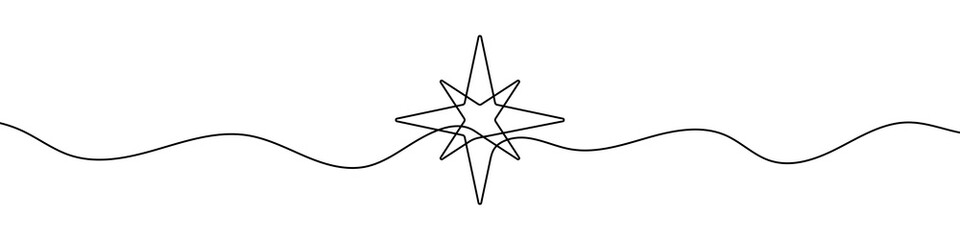 Wall Mural - star in continuous line drawing style. line art star icon. vector illustration. abstract background