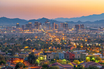 Fototapete - Phoenix, Arizona, USA downtown cityscape