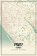 Retro US city map of Venice, Florida. Vintage street map.