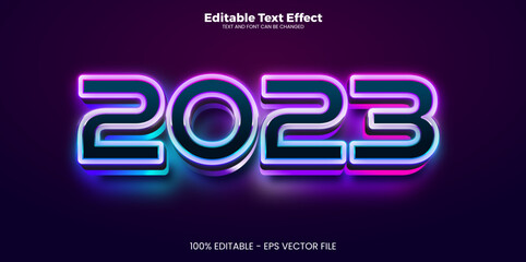 Wall Mural - 2023 editable text effect in modern trend style