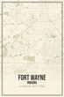 © Rezona - Retro US city map of Fort Wayne, Indiana. Vintage street map.
