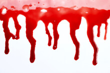 Drops Of Blood On White Background.