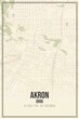 © Rezona - Retro US city map of Akron, Ohio. Vintage street map.