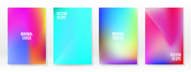 Minimal Poster. Pastel Soft. Rainbow Gradient Set