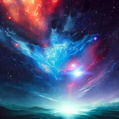 Wall Mural - space nebula and stars background cosmic planet universe background
