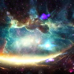 Wall Mural - space nebula and stars background cosmic planet universe background