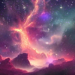 Wall Mural - space nebula and stars background cosmic planet universe background