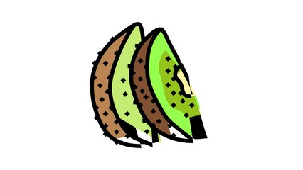 Sticker - kiwi food color icon animation