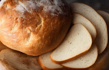 Poster - Closeup of sliced white bread.