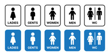 Toilet Icons Symbol Set. WC Icon Collection Vector Illustration.