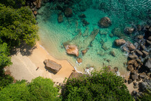Tropical Beach On Seychelles From Above