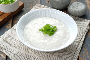 Wall Mural - Chinese food, rice porridge or congee, delicious traditional Chinese breakfast 