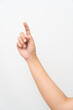 © littlestocker - Women hand pointing on white background