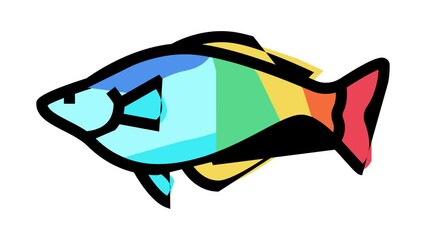 Sticker - rainbowfish aquarium fish color icon animation