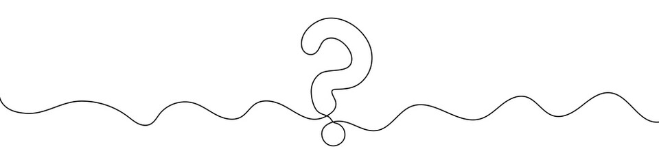 Wall Mural - question mark linear background. one continuous line drawing of question mark. vector illustration. 