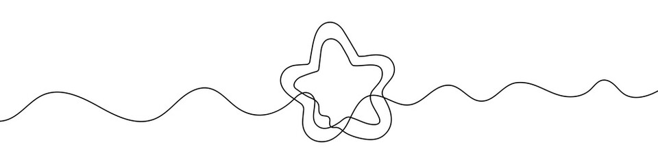 Wall Mural - star one line icon. one line drawing background. continuous line drawing of star. vector illustratio