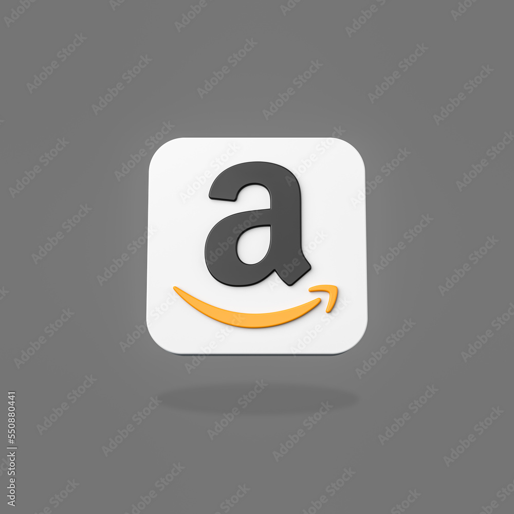 Amazon App Icon on Flat Gray Background Stock Illustration | Adobe Stock