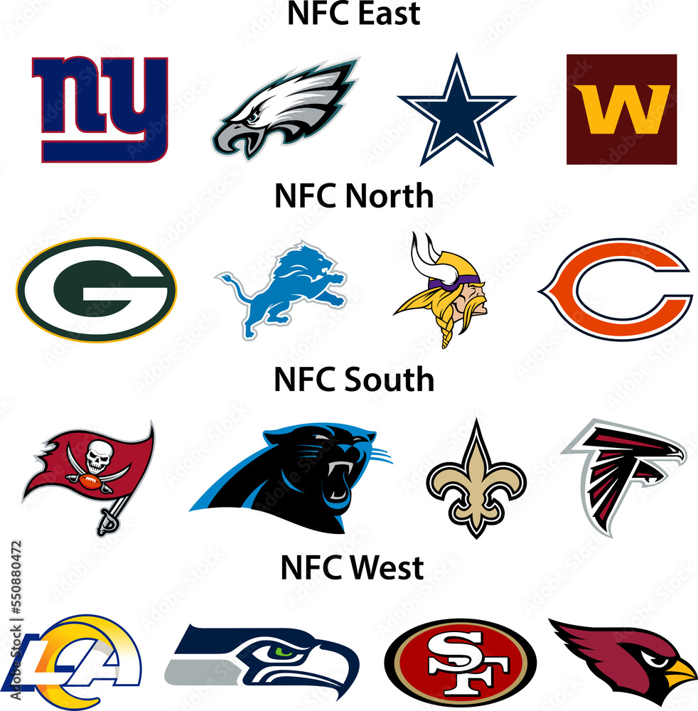 NFC North, East, South, West. Green Bay Packers, Chicago Bears 