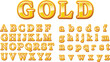 光り輝くゴールドのアルファベット文字