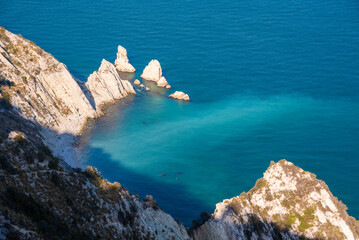 Beautiful rocky coast in Mediterranean sea seen from above