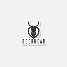 Shield Deer Head Logo Sticker