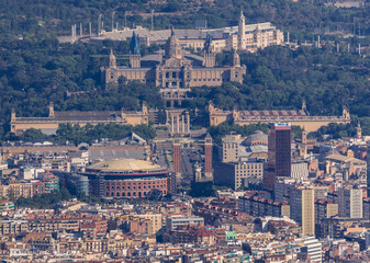 Wall Mural - Barcelona, panoramic view of the city in Catalonia Spain, seen from Tibidabo Hill 