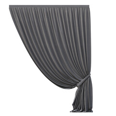curtain isolated on a transparent background, interior furniture, 3D illustration, cg render