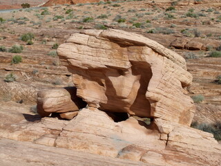 muted red rocky geological formations