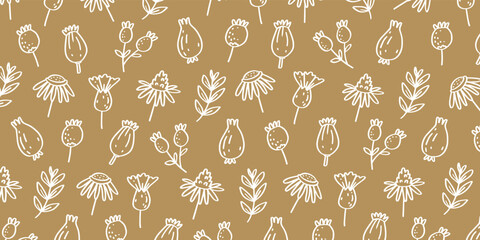 Wall Mural - Spring flower patterns for background design in vintage style