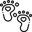 Baby Footprint Kid Child Children Smiley Emoticon Face Line icon