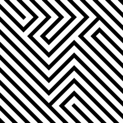 Wall Mural - OpArt Optical Illusion Logo Abstract Design, Abstract art illustration with black and white stripes, pattern background