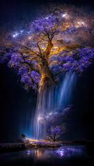 Canvas Print - beautiful magical fantasy night landscape
