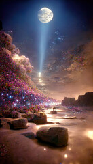 Canvas Print - beautiful magical colorful fantasy landscape